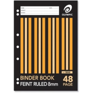 BINDER BOOK OLYMPIC A4 48PAGE 8MM RULED EACH Each