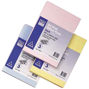 OFFICE PAD A4 BANK TINTED BLUE100LF EACH Each