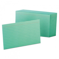 GUIDE CARDS 5"X8" GREEN RULED PACK/100 Pack