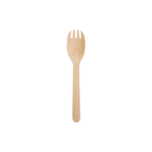 Closed Loop Wooden Spork, 160mm, FSC 100pct Forest Birch, Coated, 1000 Pieces/Carton Carton