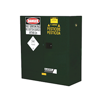 Justrite Safety Storage Cabinets for Pesticides, 160 Litres, 1230 x 1100 x 465mm, 2 Shelves, 2 Door, 6 x 20 Litre Drums, Green, Each Each