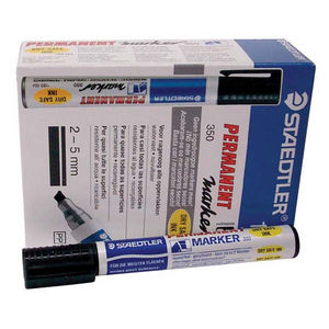 Staedtler Permanent Marker, Chisel Point, Black, 10/Box Box