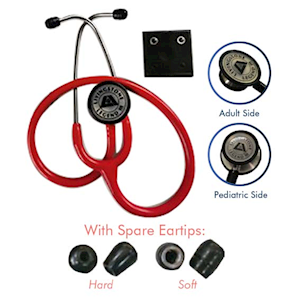 Livingstone Cardiology Legend 3 Combo-Head Adult and Paediatric Dual Head Chest Piece Stethoscope, Highest Acoustic Sensitivity, Red Each