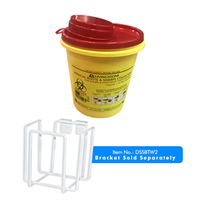 Liv Needles Sharps Waste Collector, 1.4 Litres, with Clip Lid and Finger Guard,Round, Recyclable Plastic, Yellow, Fits Bracket DSSBTW2 Ea
