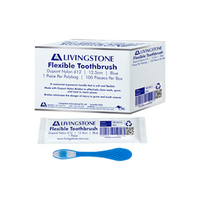 Livingstone Flexible Toothbrush, DuPont Nylon 612, 12.5cm, Blue, 100 Pieces/Box, 10 Boxes/Carton, 1000 Pieces/Carton Carton