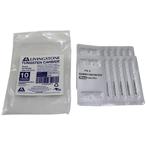 Livingstone Tungsten carbide, Round, ISO 001001 #10 (2) FG, 10/Pack Pack