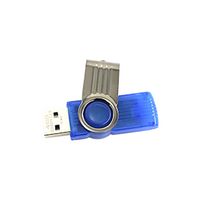 Livingstone USB Flash Drive 4GB 2.0, Rotating Cap, Blue and Silver, Each Each