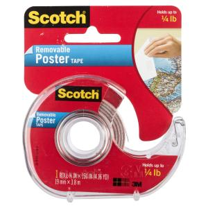 3M REMOVABLE WALLSAVER POSTER TAPE 19X3.8 3M EA Each
