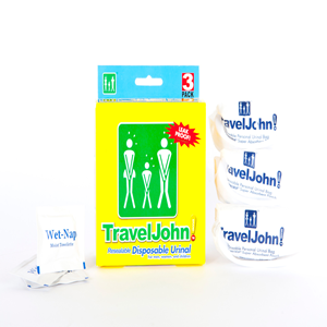 Travel Johns Disposable Urinal with Resealable Bag 3/Pack Pack