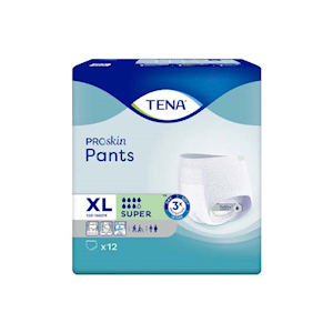 Tena Pants Super, 120-160cm, 1210ml, Extra Large, White, 12 Pieces/Pack Each
