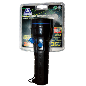 Livingstone 3 LED Heavy Duty Torch Light, IP65 Water Resistant, 2 Pieces D-size Battery Sold Separately, Each