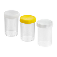 Livingstone Specimen Container 250mL Recyclable Polypropylene, Sterile, Unlabelled, Yellow Capped, 147 Pieces/Carton Carton