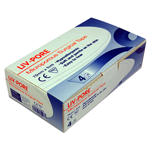 Liv-Pore Microporous Surgical Tape, 75mm x 9m, Latex Free, Loose Each