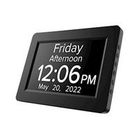 Talking Digital Dementia Orientation Day Clock, 8 Inches, Dimension: 229(W) x 159(H) x 24.6(D) mm, Black, Each Each