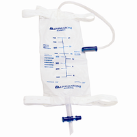 Livingstone Drainage Leg Urine Bag 750ml Graduated, 40cm Inlet Tube, Elastic Strap Leg Tie, w/ Bottom Outlet Sterile (Expiry: 31/03/2026)