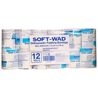 SOFT-WAD Orthopaedic Undercast Padding Bandage, 7.5cm x 2.75m, Non-Adhering Absorbent, Non-Sterile, Loose Roll Only Loose