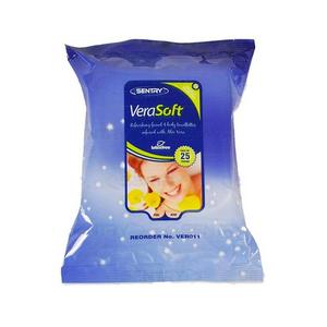 Sentry Verasoft Moist Wipes 18cm x 20cm, 25/Pack 36 Packs/Carton Carton