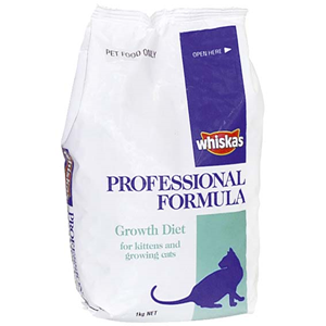 WHISKAS PROFESSIONAL DRY GROWTH 1KG Each
