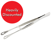 YOOP SPONGE TWEEZERS, WITH LOCK, NON-SLOTTED, SS, 5.75"