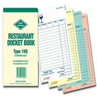 Zions Restaurant Docket Book